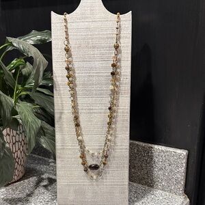 Dylan Brown and Cream Beaded Necklace